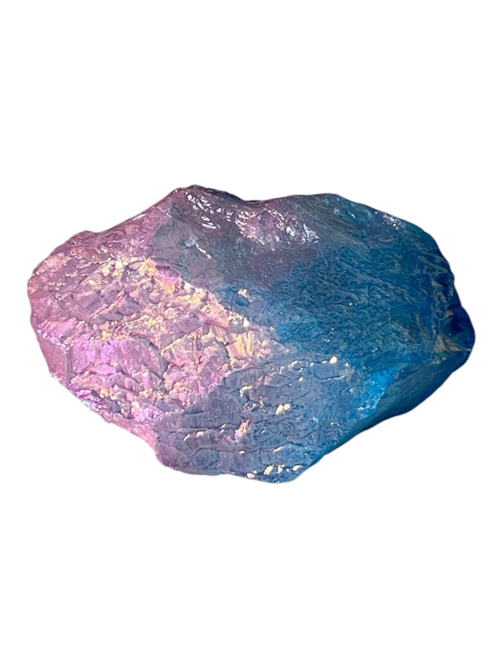 Iridescent Pink & Blue Aura Quartz Chunk